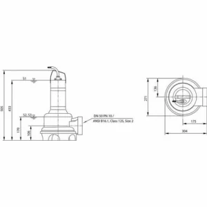 Wilo Abwasser-Tauchmotorpumpe Rexa UNI V05/T04-540, DN50,400V, 0.37kW 6