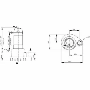 Wilo Schmutzwasser-Tauchmotorpumpe Padus UNI M05/T15-540/A 6