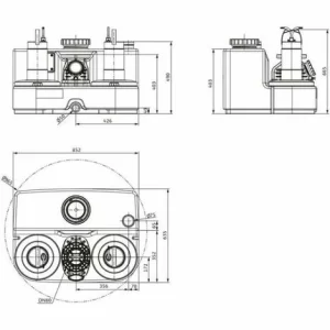 Wilo Abwasser-Hebeanlage DRAINLIFT SANI-L.12M/1, 230V, S3, MS-L, Schuko 6