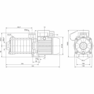 Wilo Horiz.mehrst. Kreiselpumpe Economy MHIL 102 1ph Rp1/Rp1 1x230V-0,55kW 6