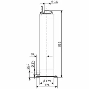 Wilo Unterwassermotor-Pumpe Sub TWI 5-SE 304 1ph FS Rp11/4 1x230V-0, 55kW 6