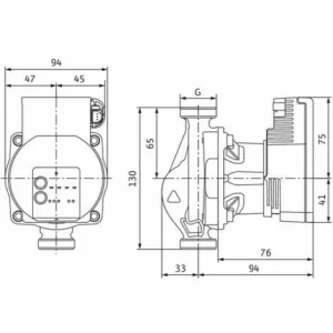 WILO Nassläufer-Hocheffizienzpumpe Varios PICO 25/1-7-130,1x230V, 38W 6