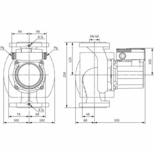 WILO Nassläufer-Standardpumpe TOP-Z 40/7 1x230V, PN16,RG, DN40,340W 6