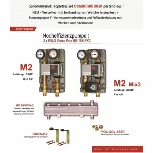 Verteiler Hydraulische Weiche Pumpengruppen Wilo Set Stellmotor Thermostat Warmwasser FH 12