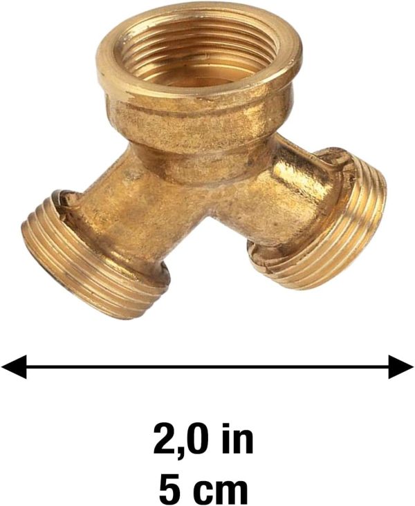 Gardena Messing-2-Wege-Verteiler 19 mm: Gartenschlauch-Schlauchabzweigung zum Betrieb von zwei Anschlussgeräten, 26,5 mm (G 3/4 Zoll)-Gewinde (7155-20) 3