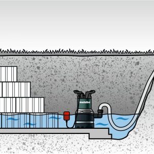 Metabo Kombi-Tauchpumpe TPS 14000 S Combi – 0251400000 – Nennaufnahmeleistung: 770 W – Max. Fördermenge: 14000 l/h und max. Förderhöhe 8,5 m – Max. Eintauchtiefe: 7 m – 245 x 179 x 360 mm 13