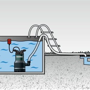 Metabo Kombi-Tauchpumpe TPS 14000 S Combi – 0251400000 – Nennaufnahmeleistung: 770 W – Max. Fördermenge: 14000 l/h und max. Förderhöhe 8,5 m – Max. Eintauchtiefe: 7 m – 245 x 179 x 360 mm 15