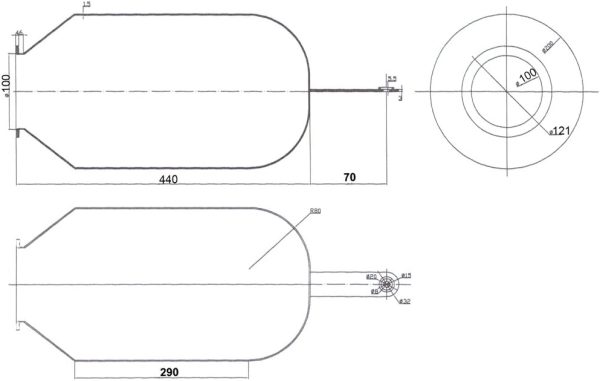 Wiltec Ersatzteil für Membrankessel bis 50 l Membran aus Butylkautschuk für Druckbehälter, Druckausgleichsgefäß für Hauswasserwerk mit Druckkessel 2