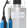 Güde 94606 GFS 4000 INOX Flachsaugerpumpe Tauchpumpe (400W, 700 l/h Fördervolumen, IG 1 ½“ Anschlussgewinde), schwarz, blau, edelstahl 20