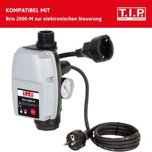 T.I.P. Tauchpumpe - Tauchdruckpumpe Edelstahl (6.000 l/h Fördermenge, 34 m Förderhöhe, 3,4 bar Druck, 950 W, bis zu 4 Beregner, für Regentonne und Zisterne bis 7 m Eintauchtiefe) Drain 6000/36, 30136 18