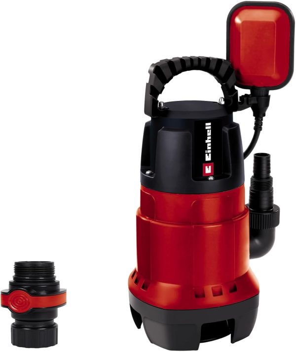 Einhell GC-DP 7835 Schmutzwasserpumpe (Rot, 780W,Ø35 mm Fremdkörper,15.700 L/h Förderl., Schwimmerschalter, Tragegriff, Kabelaufwicklung, Universalanschl.) Rot 1