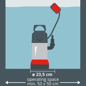 Einhell GC-DP 7835 Schmutzwasserpumpe (Rot, 780W,Ø35 mm Fremdkörper,15.700 L/h Förderl., Schwimmerschalter, Tragegriff, Kabelaufwicklung, Universalanschl.) Rot 12