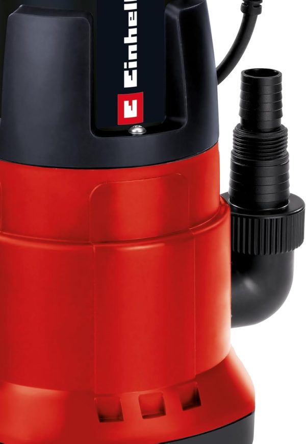 Einhell GC-DP 7835 Schmutzwasserpumpe (Rot, 780W,Ø35 mm Fremdkörper,15.700 L/h Förderl., Schwimmerschalter, Tragegriff, Kabelaufwicklung, Universalanschl.) Rot 6