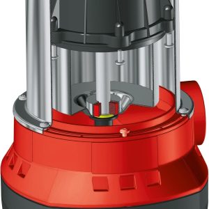 Einhell GC-DP 7835 Schmutzwasserpumpe (Rot, 780W,Ø35 mm Fremdkörper,15.700 L/h Förderl., Schwimmerschalter, Tragegriff, Kabelaufwicklung, Universalanschl.) Rot 18