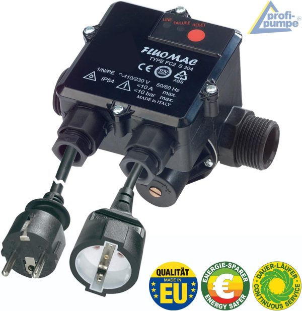 KREISELPUMPE JETPUMPE HAUSWASSERWERK HAUSWASSERAUTOMAT INNO-TEC 1200-1 mit EU. Fertigung FLUOMAC® vk Durchflusswächter Pumpe als Gartenpumpe od. Brauchwasserversorgung, Regenwasserpumpe Klarwasserpumpe f Regenwassernutzung 5