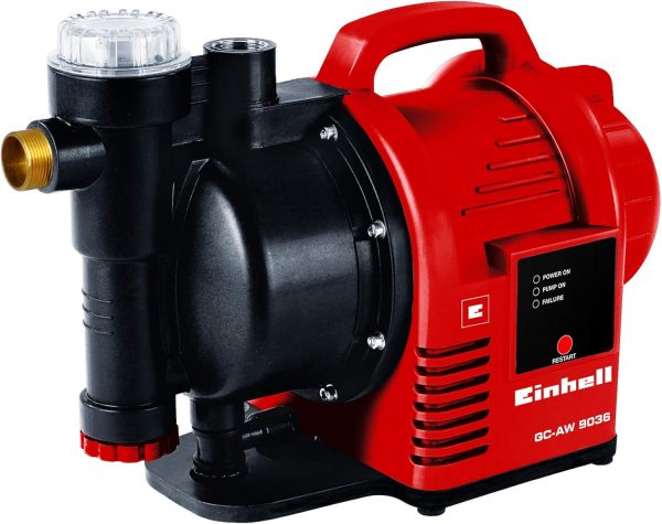 Einhell Hauswasserautomat GC-AW 9036 (900 W, 4,3 bar Druck, 3600 l/h Fördermenge, Vorfilter, Rückschlagventil, automatischer Durchflussschalter mit LED-Anzeige) 1