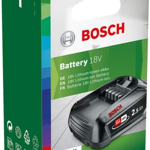 Bosch Ersatz-Akku PBA 18V 2.5Ah W-C (18V System; Hohe Kapazität für längere Laufzeit; Kompatibel mit Allen 18V Power for All-Geräten) 18