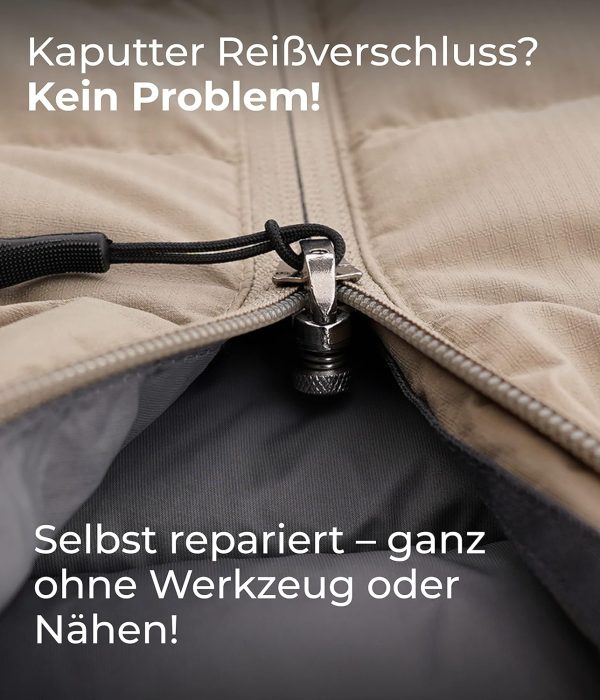 munkees® Reißverschluss Zipper Reparatur Set [1 St. Silber] - Universell anwendbar & kinderleicht - Reisverschlußzipper Reissverschluss Reparatur Set - Ersatz Zipper für Reißverschluss Repair Kit 2