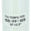 Lamellenfilter/Faltenfilter 10 Zoll (250mm) mit einer Filterfeinheit von 20µ (Mikrometer) aus trinkwassergeeignetem Polypropylen [Einzelkartusche] 11