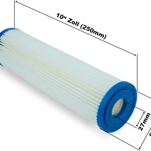 Lamellenfilter/Faltenfilter 10 Zoll (250mm) mit einer Filterfeinheit von 20µ (Mikrometer) aus trinkwassergeeignetem Polypropylen [Einzelkartusche] 6