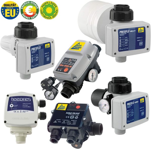 Pumpensteuerung Druckschalter Druckwächter PRESFLO-2-MULTI® Automatic-Controller unverkabelt Durchflusswächter für Hauswasserwerk, Pumpe Brunnenpumpe, Kreiselpumpe, Tauchpumpe, Tiefbrunnenpumpe 2