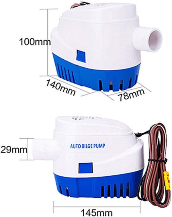 Nuzamas, automatische Tauchpumpe, 12 V, 4165 L/H (1100 GPH), für Wohnmobil, Camping, Boote, kleine Schwimmbecken und Brunnen 4