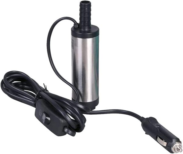 Kingkindsun, Tauchpumpe, 12 V, 38 mm, für Wasser, Öl, Diesel, Kraftstoff, Auto, Transferpumpe mit Rückgewinnung, 3 m Kabel mit Stecker für Zigarettenanzünder für Auto, SUV 1