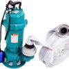 TAUCHPUMPE 1100W IBO SCHNEIDWERK SCHWIMMER mit 2" STORZ C KUPPLUNG und 30m BAUSCHLAUCH - Pumpe, Wasserpumpe, Schlauch, ZERKLEINERER FÄKALIENPUMPE SCHMUTZWASSERPUMPE 23