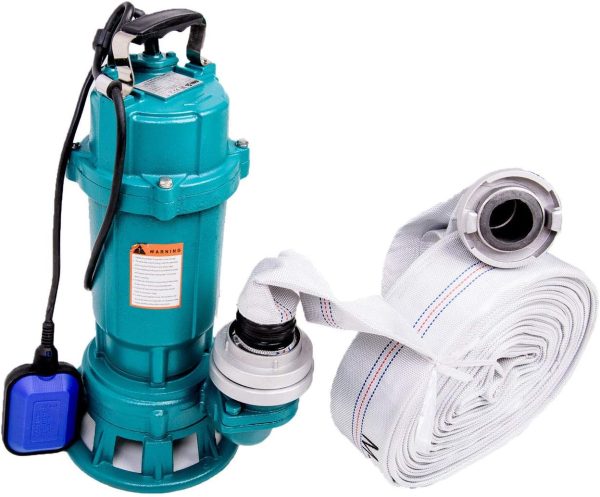 TAUCHPUMPE 750W + 2" STORZ C KUPPLUNG + 30m SCHLAUCH - Wasserpumpe Pumpe mit SCHNEIDWERK Schmutzwasserpumpe mit SCHWIMMER Fäkalienpumpe 1