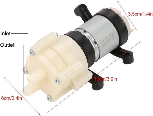 Membran Wasserpumpe 12 V Mini Elektrische Wasserpumpe 1,5-2L / min Wasserdruck Membranpumpe für Tee Maschine Fischbehälter 2