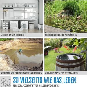 Güde Schmutzwassertauchpumpe GS 1103 PI (1100 W, Fördervolumen: 20.000 l/h, max. Förderhöhe: 8 m, max. Eintauchtiefe: 7 m, Laufrad aus Noryl, Edelstahlmantel & -welle, Thermoschutz, Schwimmerschalter) 13