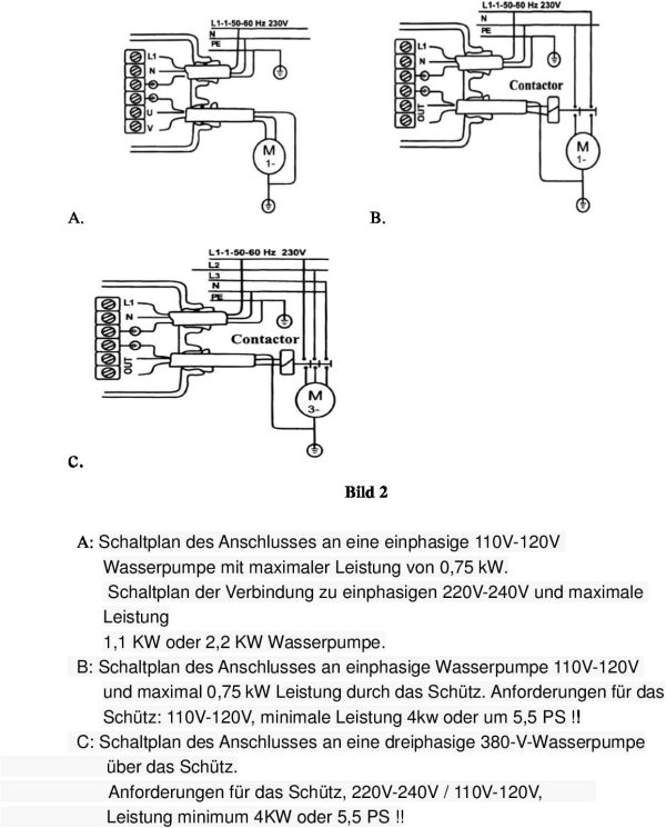 CHM GmbH® Druckschalter Digitale einstellbare Pumpensteuerung mit LCD Display für Pumpen bis 2,2 kW, Druckwächter bis 10 Bar Druck 7