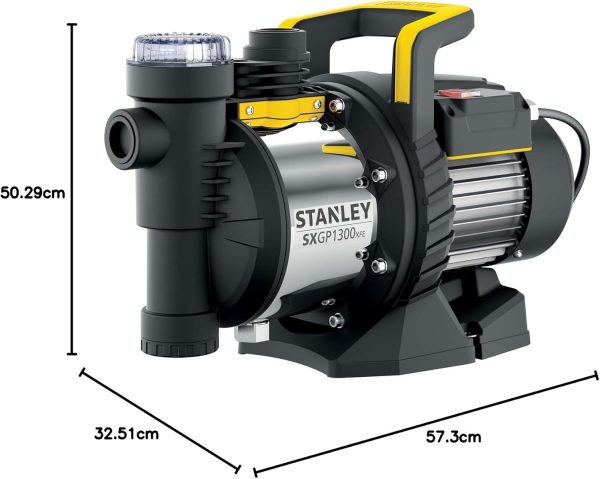 Stanley Selbstansaugende Pumpe SXGP1300XFE für Klarwasser (1300 W,max. Förderleistung 4.200 l/h, max. Förderhöhe 50 m) 4