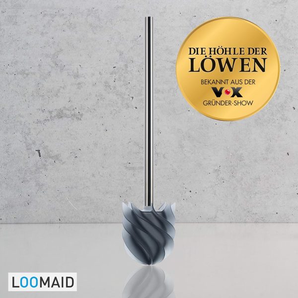 LOOMAID Silikon WC-Bürste mit Lotuseffekt – Made in Germany – Ersatz Klobürste, Toilettenbürste (Grau) 2