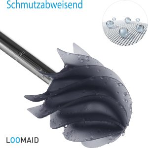 LOOMAID Silikon WC-Bürste mit Lotuseffekt – Made in Germany – Ersatz Klobürste, Toilettenbürste (Grau) 8