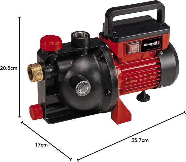 Einhell Gartenpumpe GC-GP 6040 ECO (600 W, max. 3.6 bar, 4000 L/h Fördermenge, Wasserfüllanzeige, klappbarer Handgriff, Wassereinfüllöffnung /-ablassschraube, Frostschutz, Thermoschutz) 15