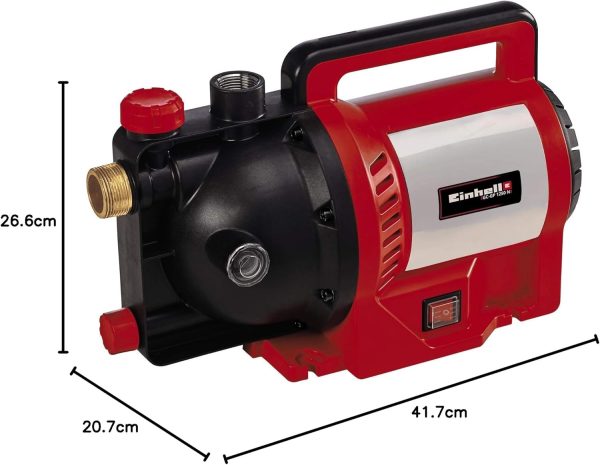 Einhell Gartenpumpe GC-GP 1250 N/1 (1.200 W, max. 5000 L/h, max. Förderhöhe 50 m, Wasserfüllanzeige, Wassereinfüllöffnung /-ablassschraube, Frostschutz, Thermoschutz) 9