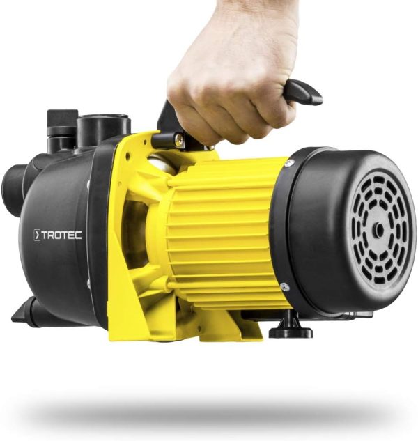 TROTEC Gartenpumpe TGP 1000 E – Pumpe mit Leistung 3300 l/h, 1000 W – Förderdruck 4,2 bar, Förderhöhe 42 m, Ansaughöhe bis zu 7 m, Wasserpumpe für Regenfässer, Zisternen, Gartenteiche 2