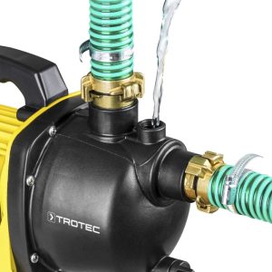 TROTEC Gartenpumpe TGP 1000 E – Pumpe mit Leistung 3300 l/h, 1000 W – Förderdruck 4,2 bar, Förderhöhe 42 m, Ansaughöhe bis zu 7 m, Wasserpumpe für Regenfässer, Zisternen, Gartenteiche 10