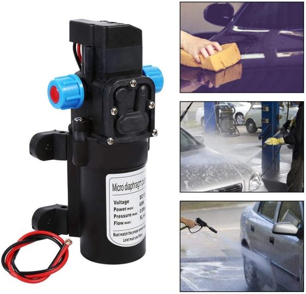 SOULONG Wasserpumpe, 12 V, 160 PSI, automatisch, Hochdruck, Membran-Wasserpumpe, selbstansaugend für Auto, Boot, Wohnwagen, für Schläuche mit einem Innendurchmesser von 8 mm und Außendurchmesser 12 mm 2