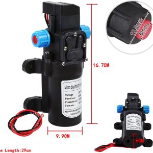 SOULONG Wasserpumpe, 12 V, 160 PSI, automatisch, Hochdruck, Membran-Wasserpumpe, selbstansaugend für Auto, Boot, Wohnwagen, für Schläuche mit einem Innendurchmesser von 8 mm und Außendurchmesser 12 mm 12