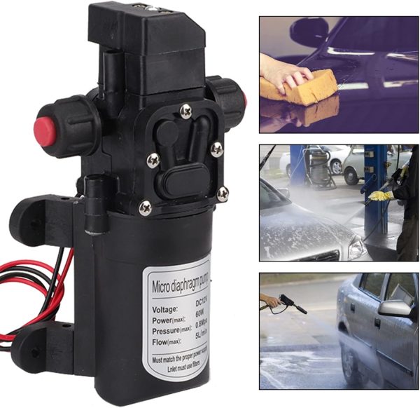 SOULONG Wasserpumpe, 12 V, 160 PSI, automatisch, Hochdruck, Membran-Wasserpumpe, selbstansaugend für Auto, Boot, Wohnwagen, für Schläuche mit einem Innendurchmesser von 8 mm und Außendurchmesser 12 mm 4