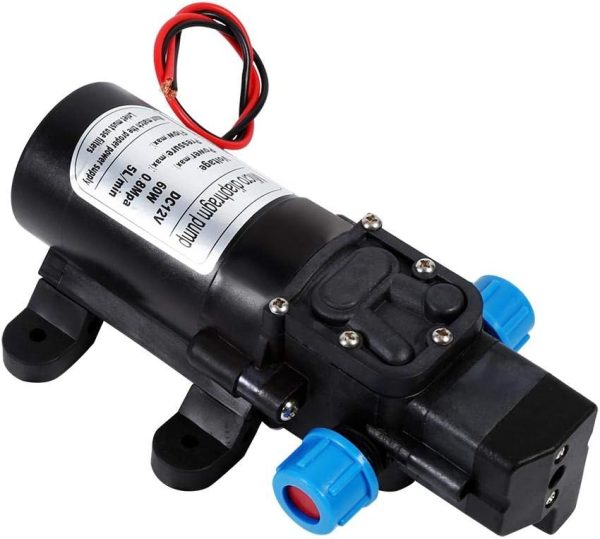 SOULONG Wasserpumpe, 12 V, 160 PSI, automatisch, Hochdruck, Membran-Wasserpumpe, selbstansaugend für Auto, Boot, Wohnwagen, für Schläuche mit einem Innendurchmesser von 8 mm und Außendurchmesser 12 mm 8