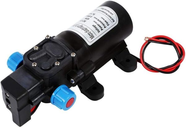 SOULONG Wasserpumpe, 12 V, 160 PSI, automatisch, Hochdruck, Membran-Wasserpumpe, selbstansaugend für Auto, Boot, Wohnwagen, für Schläuche mit einem Innendurchmesser von 8 mm und Außendurchmesser 12 mm 9