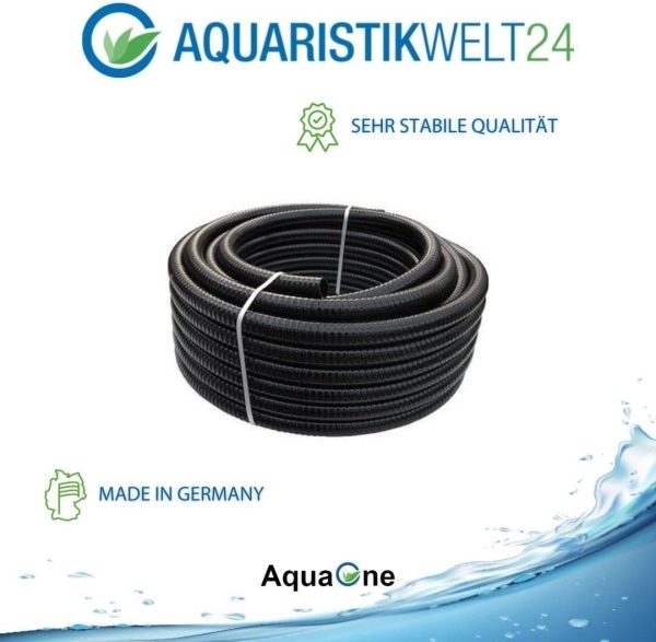 AquaOne Teichschlauch Spiralschlauch 25 mm 1' Meterware schwarz Top Qualität Rolle pvc lichtundurchlässig Pumpe Filter 5