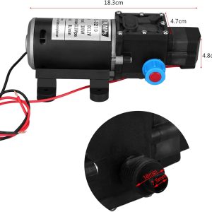 Hochdruck-Wasserpumpe, 12 V DC 100 W, 8 l/min, 160 PSI, selbstansaugende Membran-Wasserpumpe für Wohnmobil, Autowäsche, Bootswäsche, Reinigung und Gartenbewässerung 8