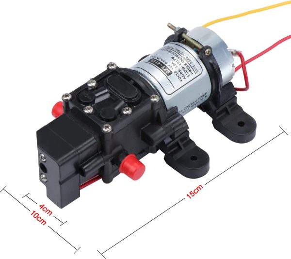 Coolty Hochdruck Membran Wasserpumpe DC 12V Selbstansaugende Elektropumpe 100PSI 4L / Min für Wohnwagen Bootsreinigung Waschen und Gartenbewässerung 5