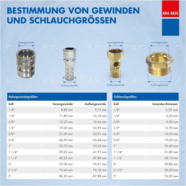 ABA Beul 10055.004.6 Gewindestecker mit Außengewinde G 1/2 zur Wasser-Steckkupplung System 1/2, Verchromt 3