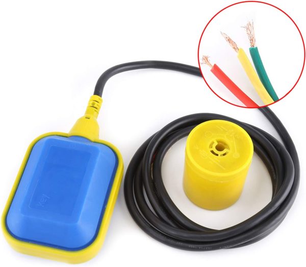 Schwimmerschalter, Fydun 1pc Kabeltyp Schwimmerschalter Flüssigkeit Flüssigkeit Wasserstandsregler Sensor für Kabel Klärgrube Sumpfpumpe Wassertank(2 Meter Line) 5