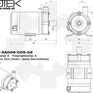 Magnetisch gekoppelte, lebensmittelechte 230V Mini-Kreiselpumpe für Chemie und Reinanwendungen, WPMP-AA006-005-02 6